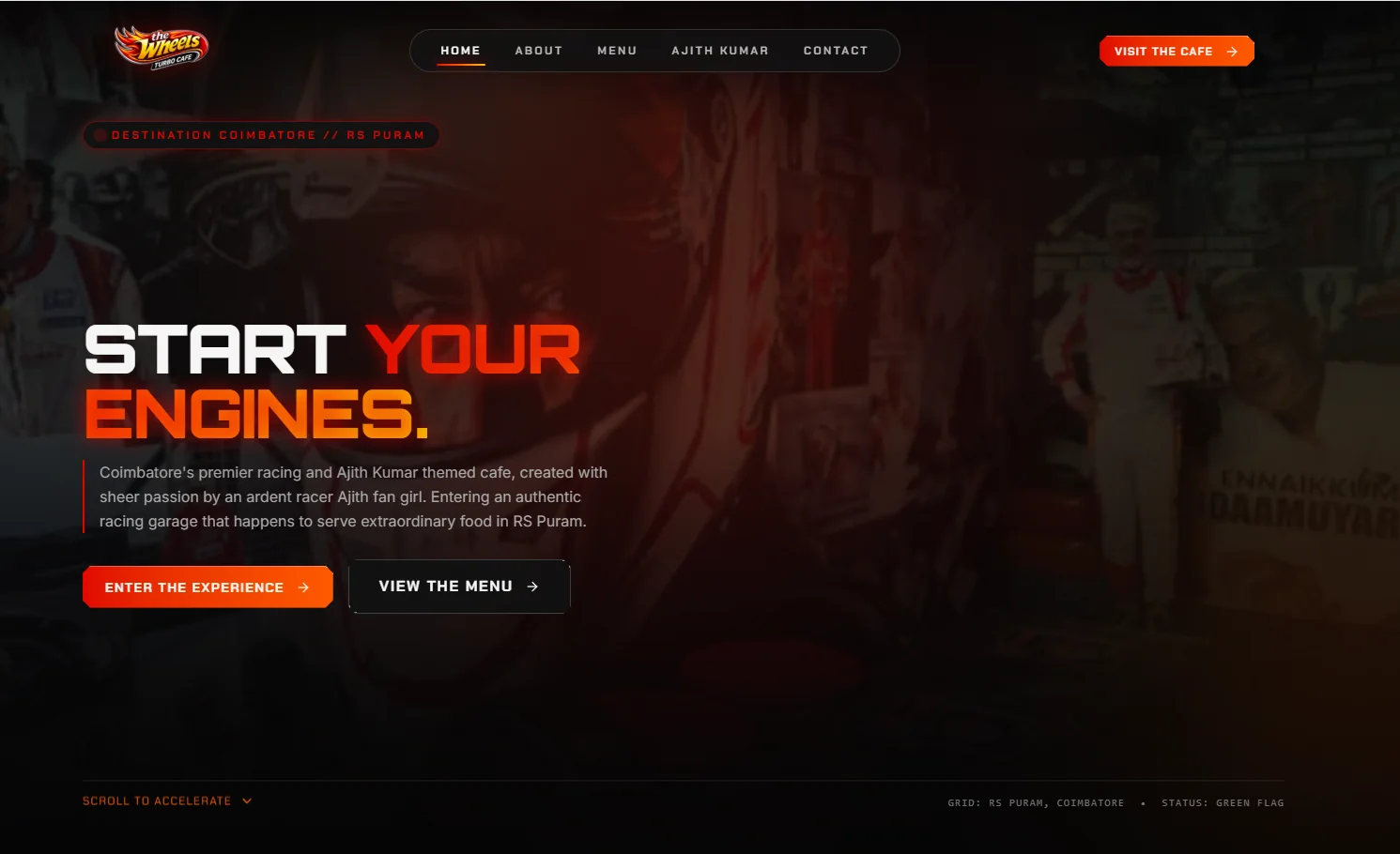 The Wheels Turbo Cafe Full Stack Web Application developed by Nagarajan